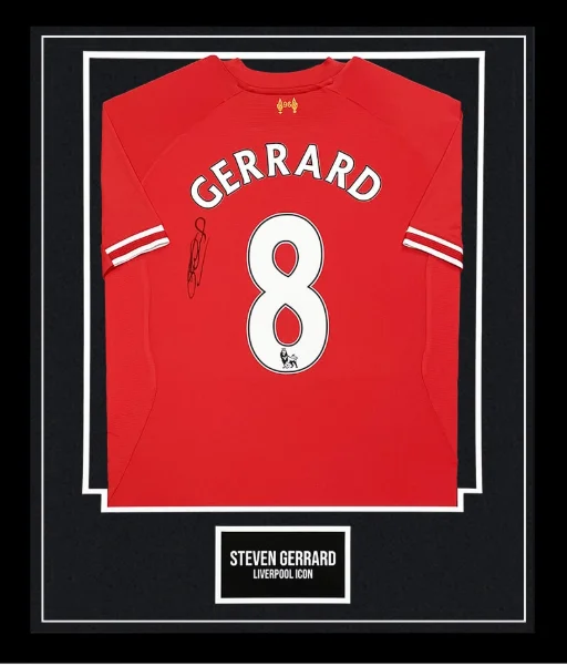 Steven Gerrard Framed Shirt - Liverpool - Signed with COA